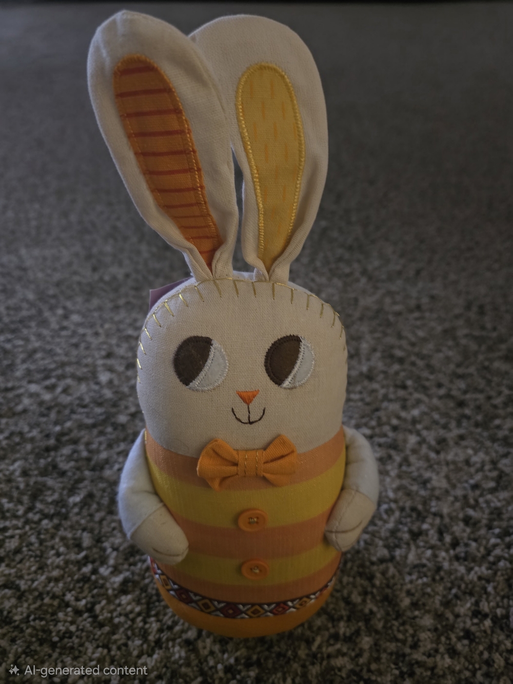 Spritz Cream Bunny Plush with Yellow and Orange Accents